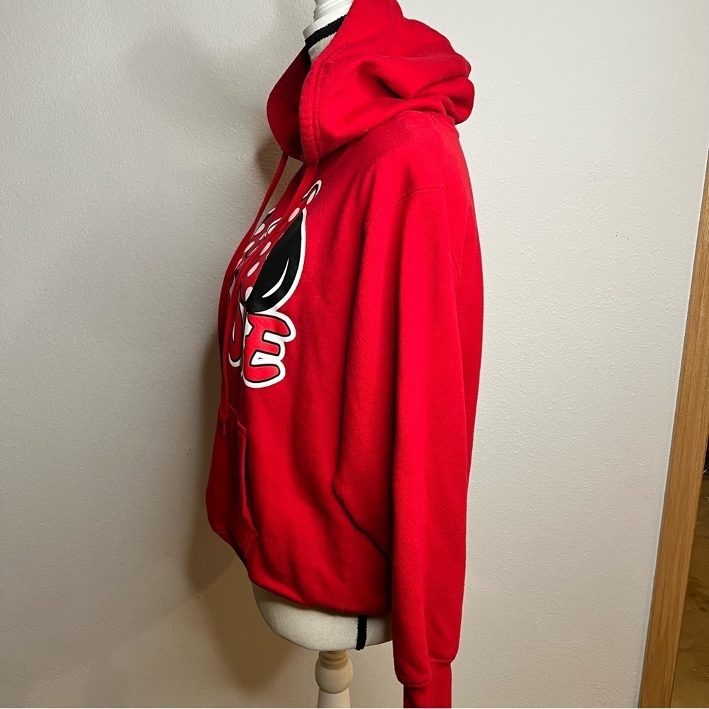 Disney women’s Bright Red Minnie Mouse Hoodie Size Small - Picture 3 of 9